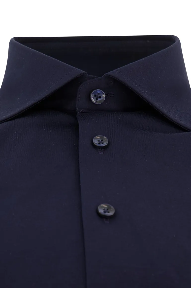 Ledub business overhemd normale fit donkerblauw effen