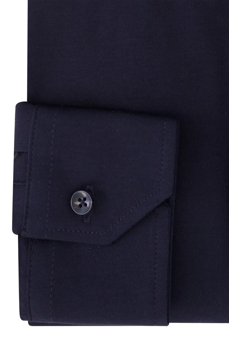 Ledub business overhemd normale fit donkerblauw effen
