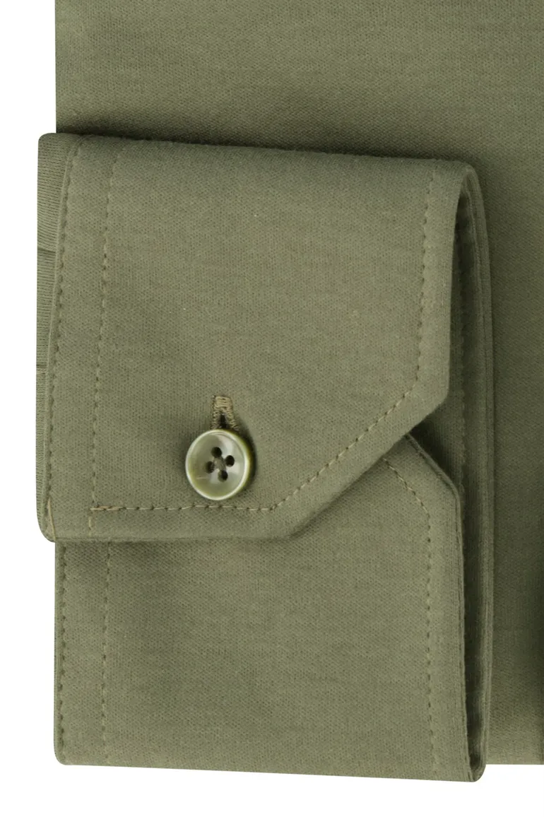 business overhemd Ledub Modern Fit New groen effen katoen normale fit