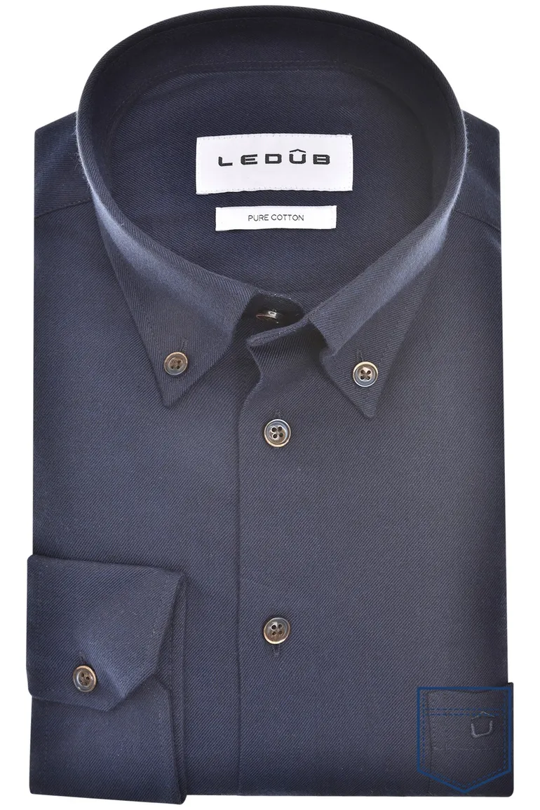 Ledub Modern Fit New casual overhemd blauw