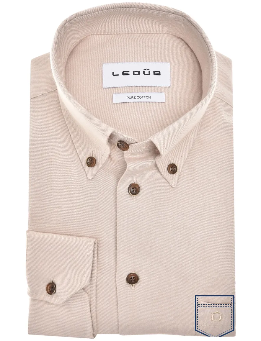 casual overhemd bruin Ledub Modern Fit New
