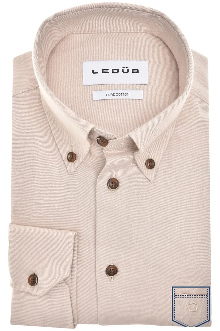 casual overhemd Ledub Modern Fit New beige