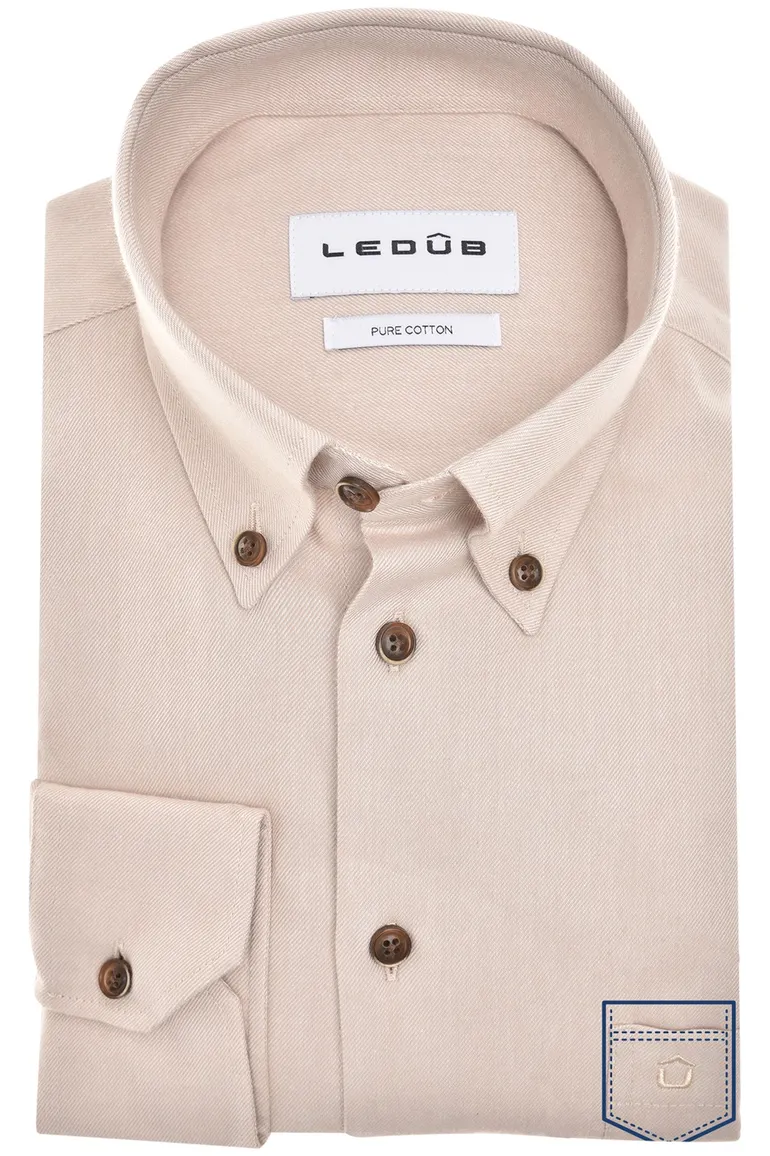 Ledub Modern Fit New casual overhemd beige