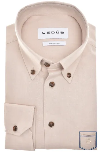 Ledub Ledub Modern Fit New casual overhemd bruin