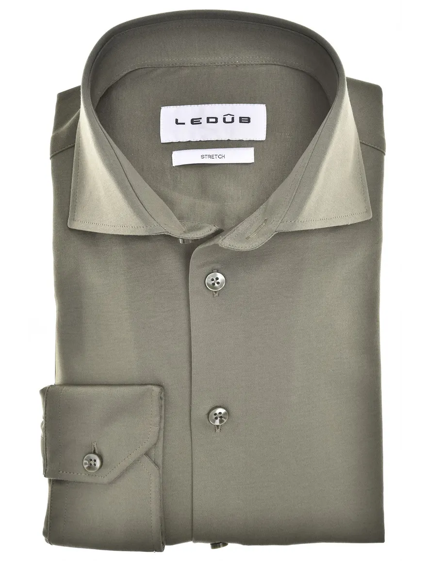 overhemd mouwlengte 7 groen Ledub Modern Fit New