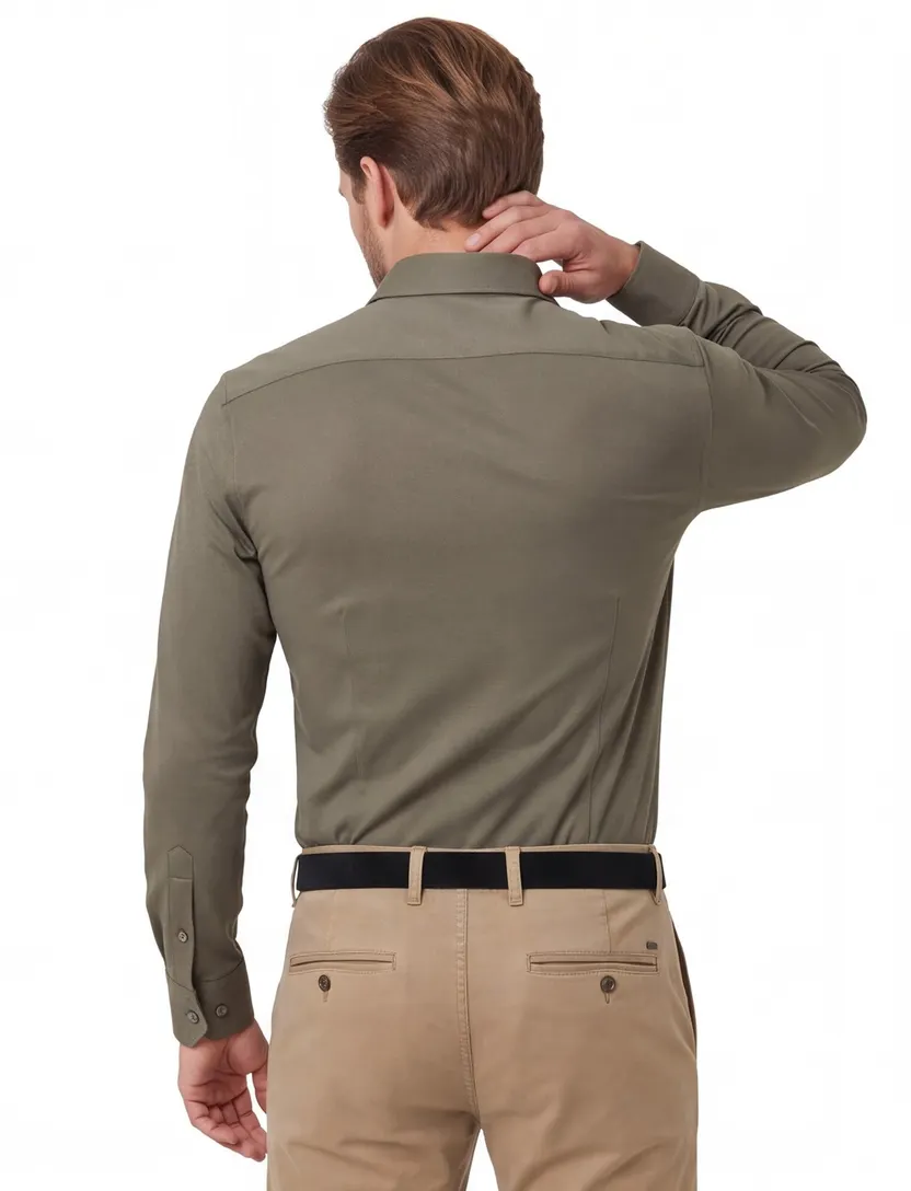overhemd mouwlengte 7 Ledub Modern Fit New groen