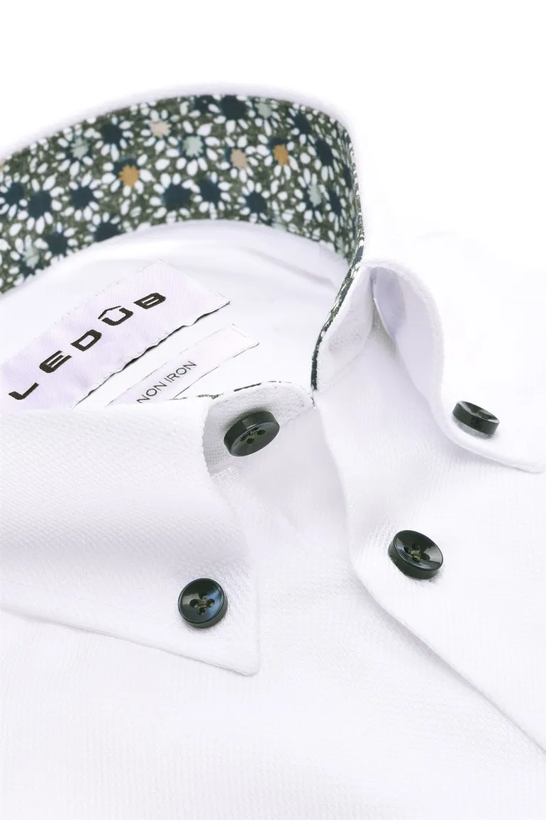 Ledub Modern Fit New overhemd mouwlengte 7 wit non iron
