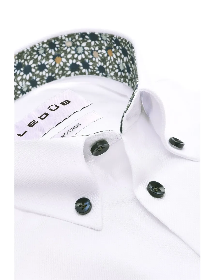 Ledub Modern Fit New overhemd mouwlengte 7 wit non iron