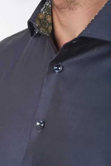 overhemd mouwlengte 7 donkerblauw Ledub Modern Fit New