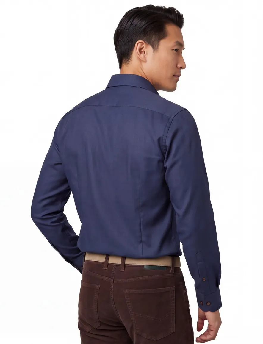 Ledub Modern Fit New overhemd mouwlengte 7 navy