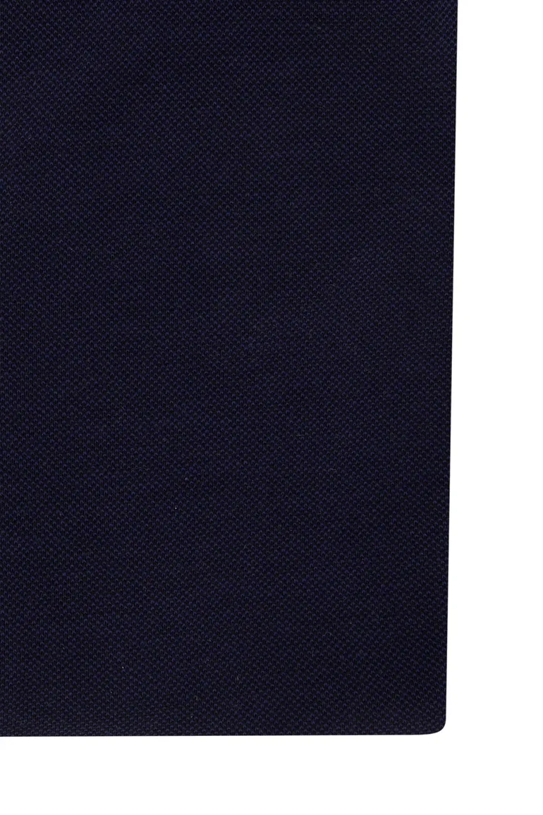 Ledub mouwlengte 7 overhemd Modern Fit donkerblauw knitted