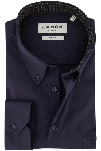 Ledub Strijkvrij overhemd Ledub Modern Fit donkerblauw