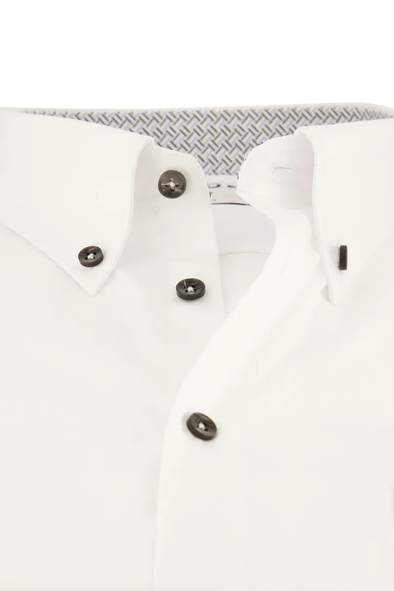 Strijkvrij overhemd Ledub Modern Fit wit