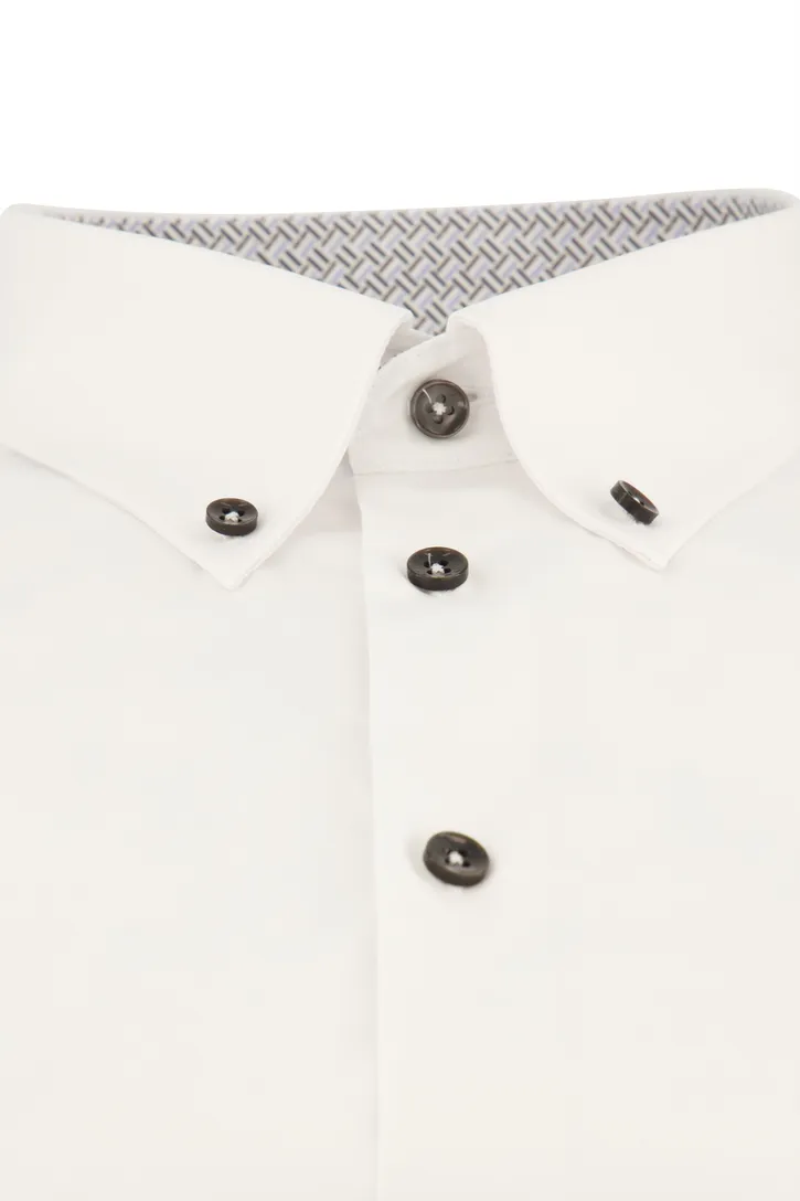 Overhemd Ledub Modern fit wit button-down