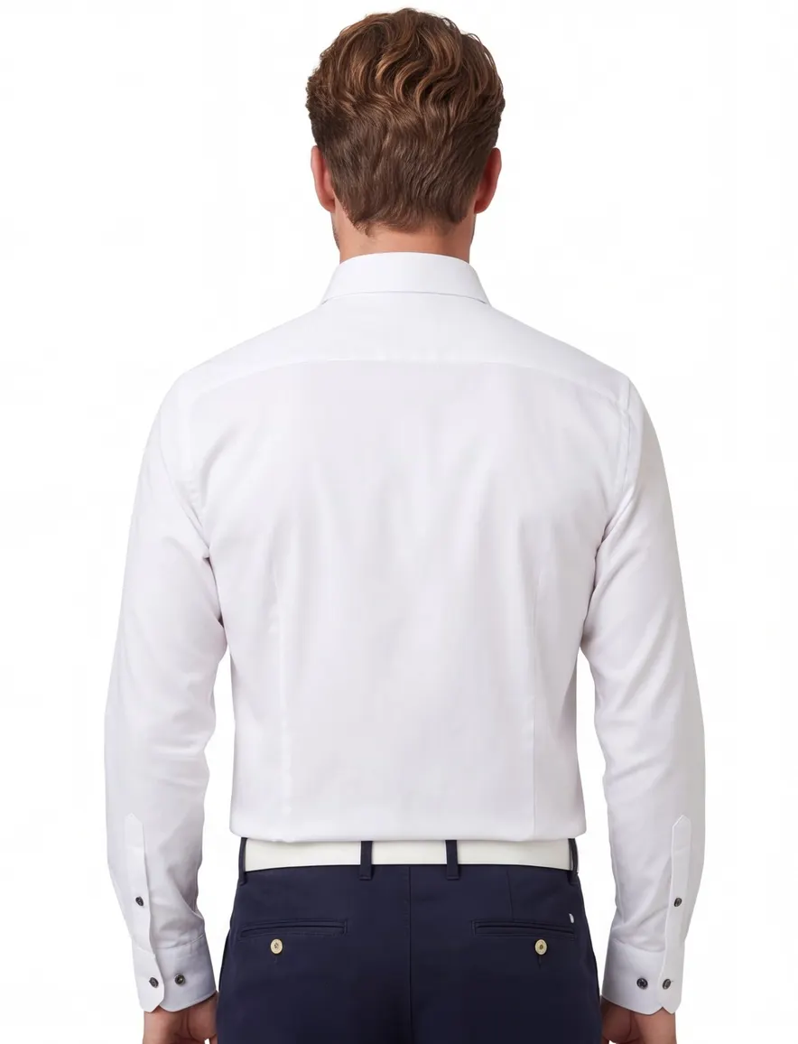 Strijkvrij overhemd Ledub Modern Fit wit