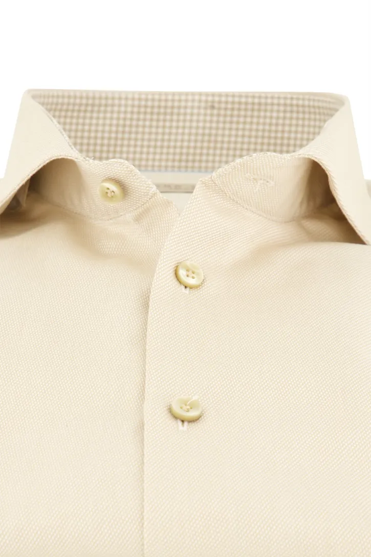 Mouwlengte 7 overhemd John Miller Tailored Fit beige geprint