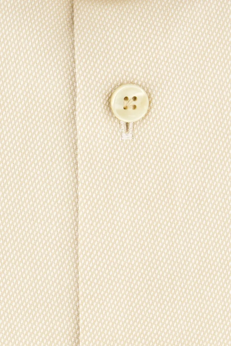 John Miller overhemd mouwlengte 7 normale fit beige geprint