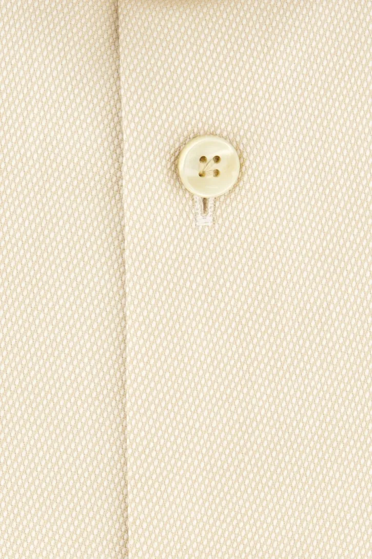 Mouwlengte 7 overhemd John Miller Tailored Fit beige geprint
