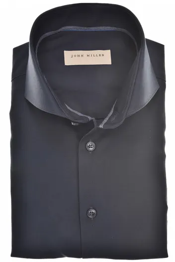 John Miller John Miller Tailored Fit overhemd ml7 donkerblauw cutaway