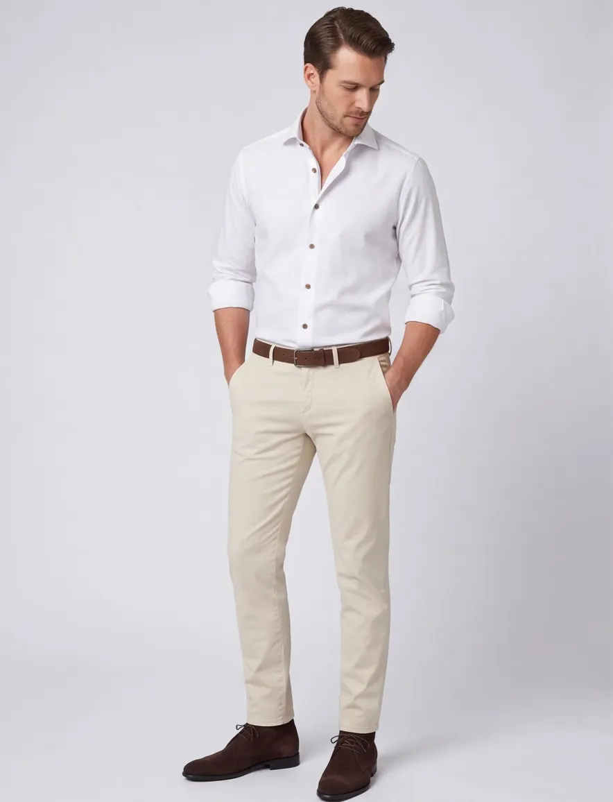 John Miller overhemd mouwlengte 7 Tailored Fit wit effen