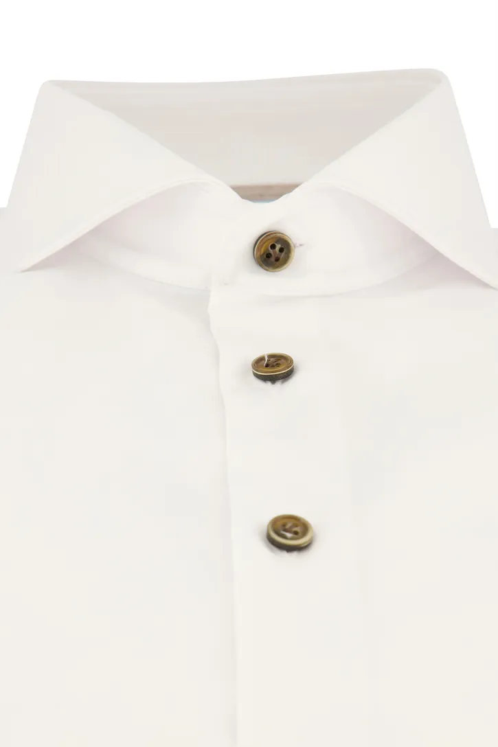 John Miller strijkvrij overhemd mouwlengte 7 wit effen Tailored Fit