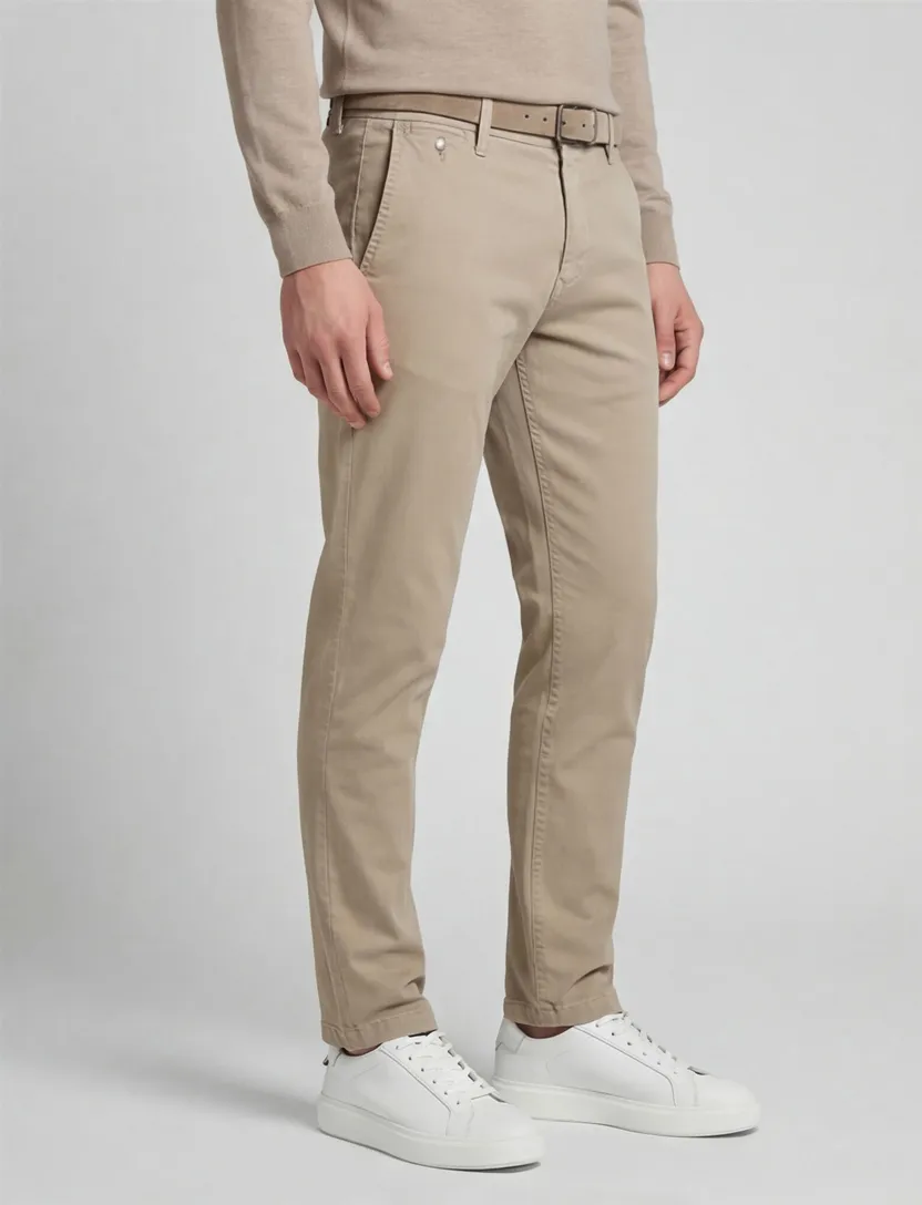 Replay chino katoen beige Benni Regular Fit effen