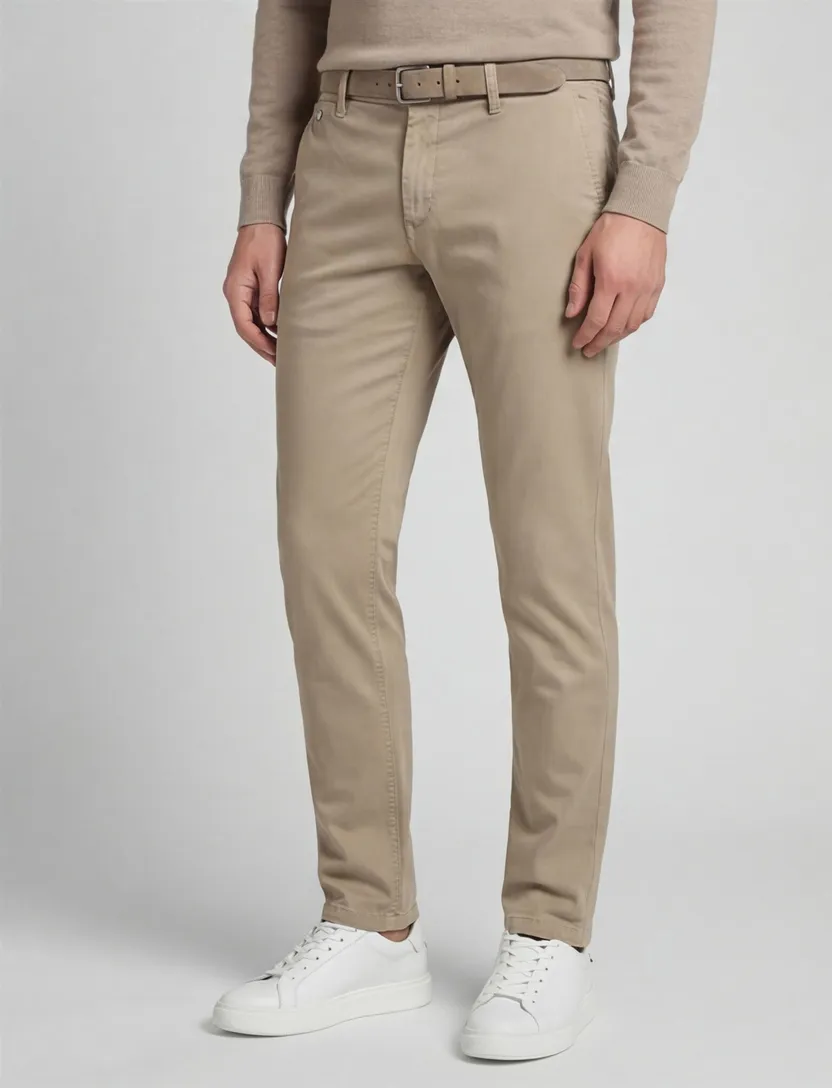 Replay chino katoen beige Benni Regular Fit effen