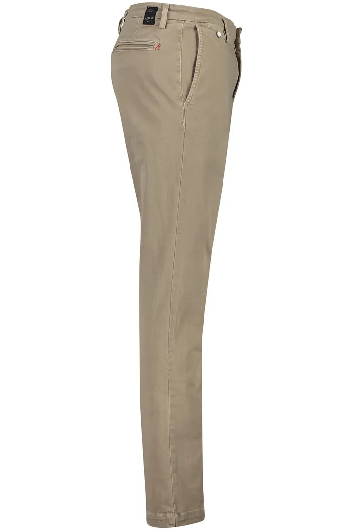 Replay chino katoen beige Benni Regular Fit effen