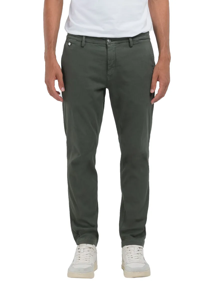 Benni Regular Fit chino Replay groen katoen, stretch