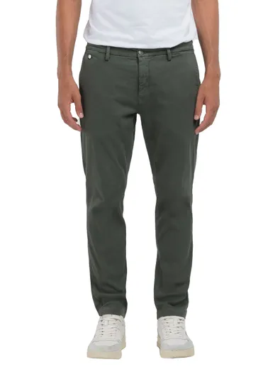 Replay Replay chino effen groen katoenen Benni Regular Fit