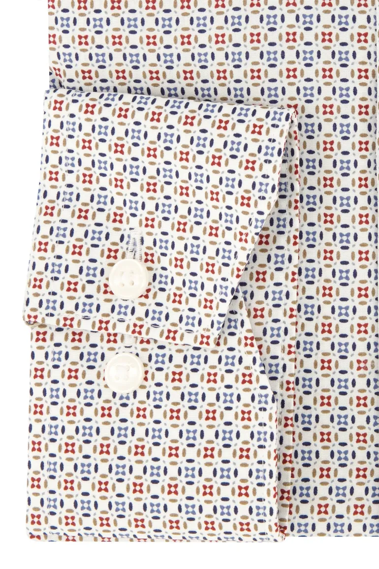 Olymp Luxor overhemd rood geprint Modern Fit ml 7