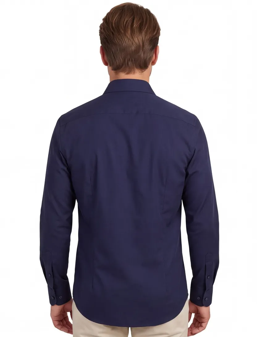 Olymp overhemd donkerblauw mouwlengte 7