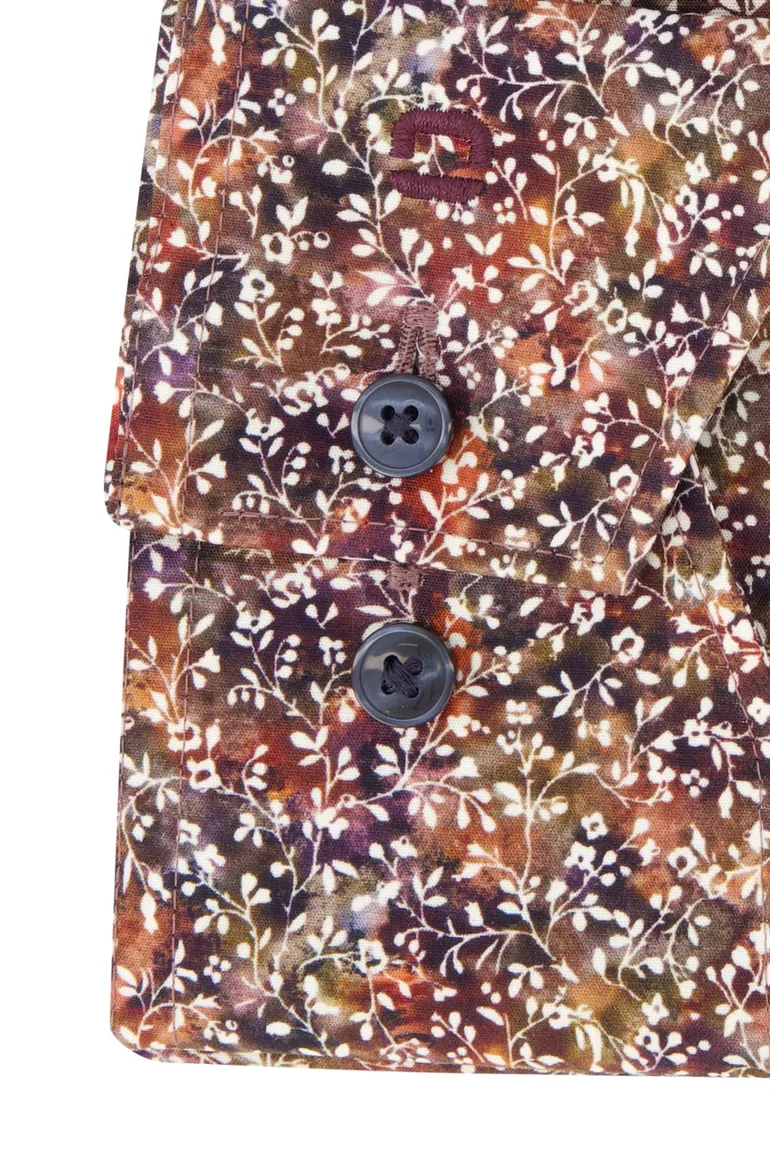 Olymp overhemd rood geprint modern fit