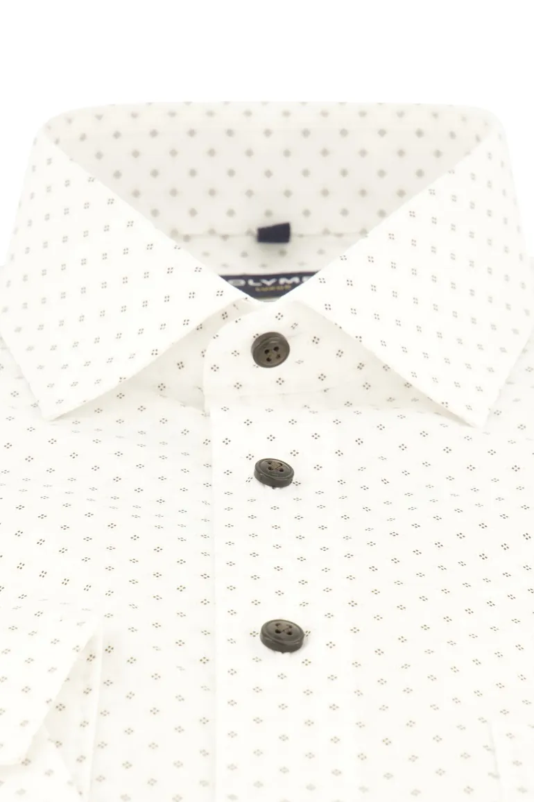 Olymp Luxor overhemd Modern Fit wit geprint
