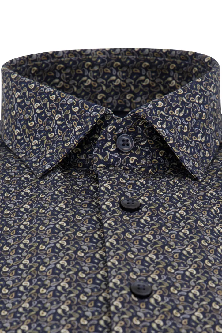 Navy geprint Olymp Luxor Modern Fit overhemd