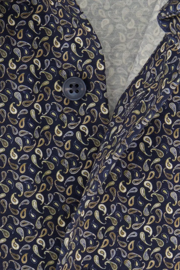 Navy geprint Olymp Luxor Modern Fit overhemd