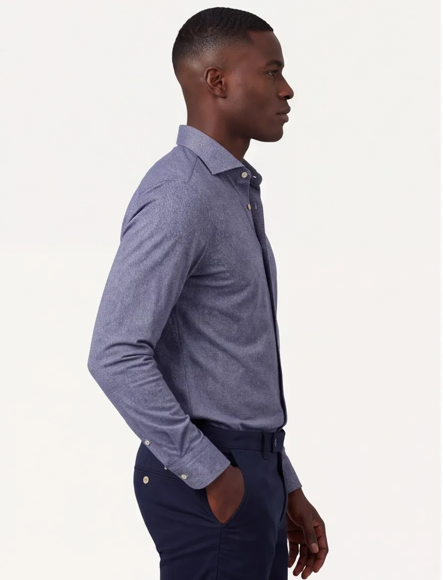 Olymp overhemd blauw geprint