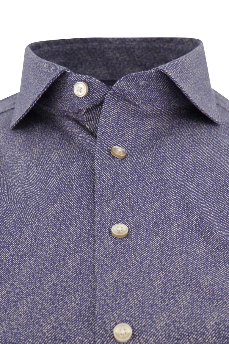 Olymp overhemd blauw geprint
