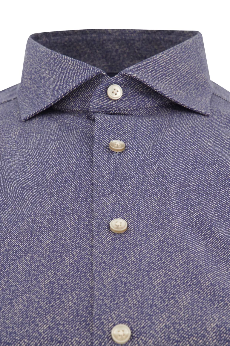 Olymp overhemd blauw geprint