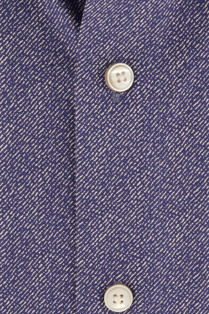 Overhemd Olymp blauw geprint wide spread boord