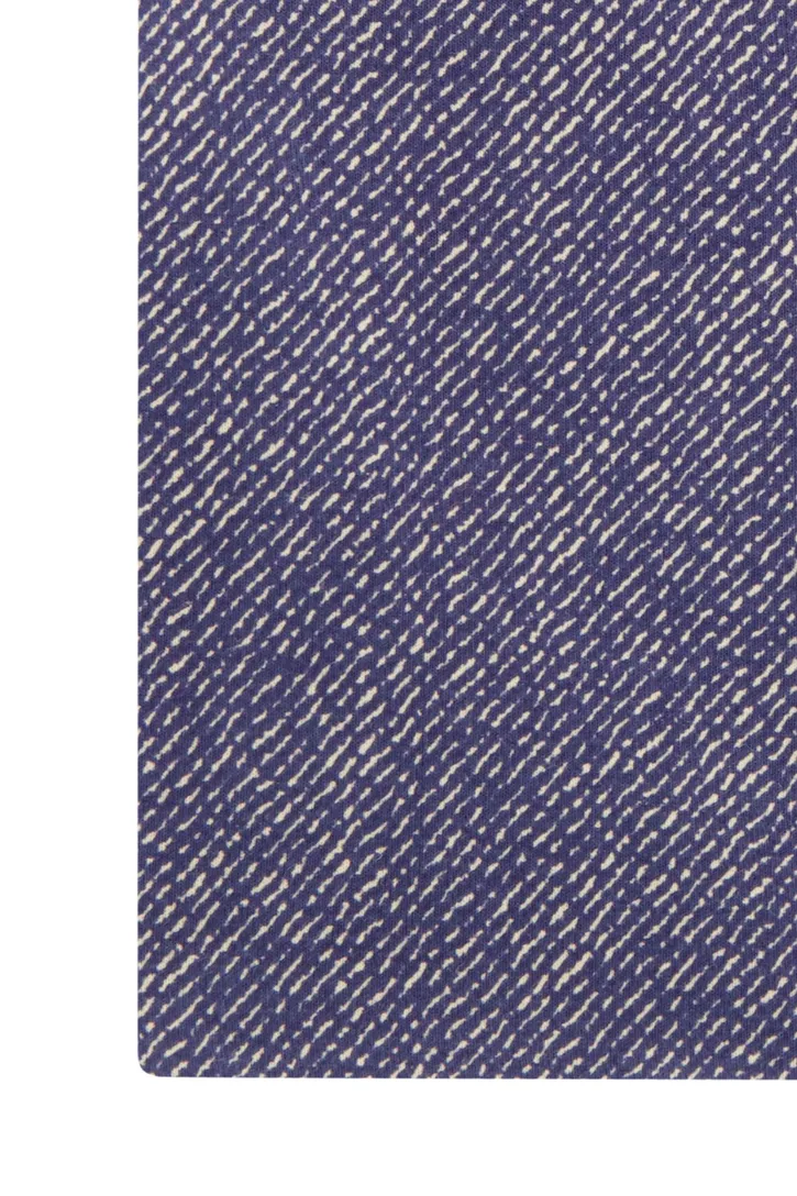Overhemd Olymp blauw geprint wide spread boord
