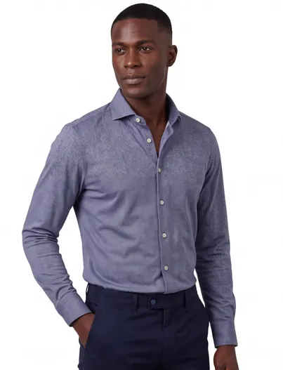 Olymp Olymp overhemd blauw geprint Normale Fit