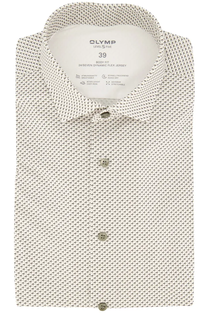 Olymp overhemd beige extra slanke fit