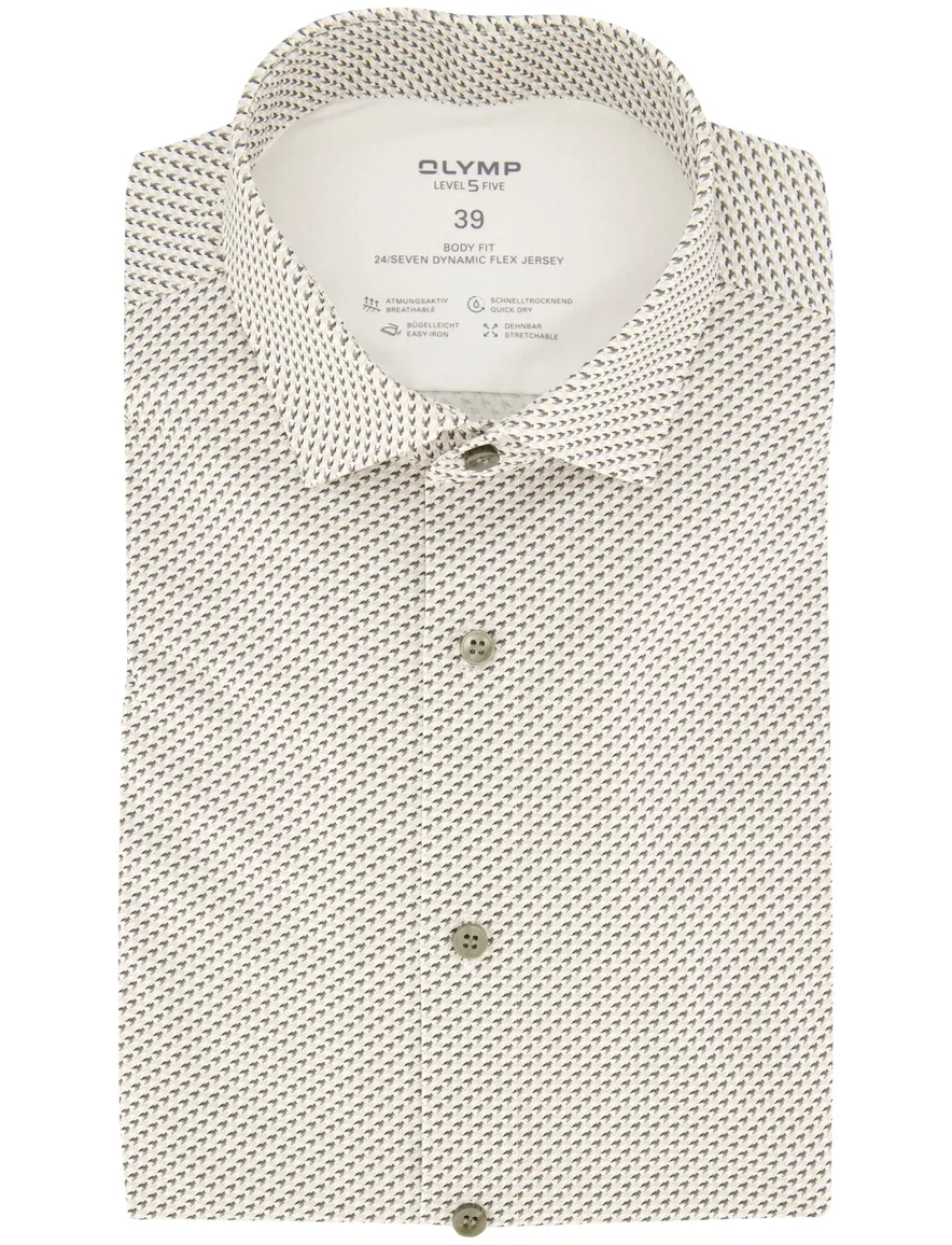Olymp overhemd beige level 5 body fit