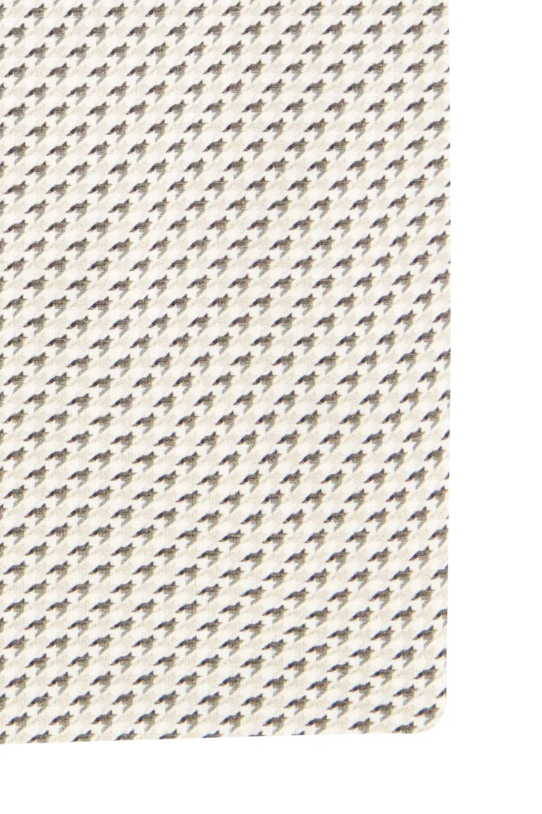 Olymp overhemd beige geprint extra slanke fit