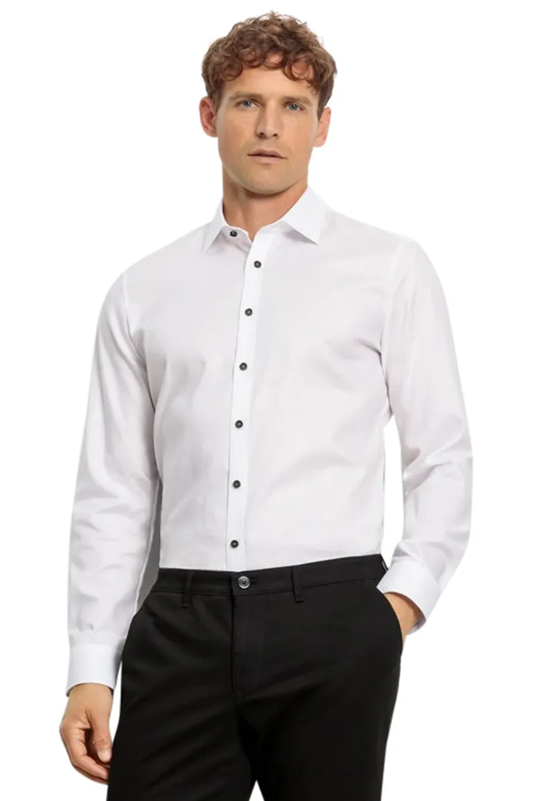 Olymp business overhemd extra slim fit wit effen