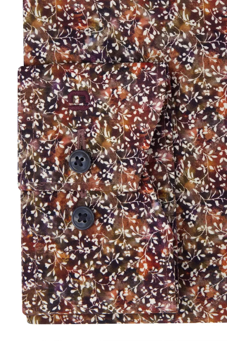 Olymp overhemd herfstkleuren geprint Luxor Comfort Fit