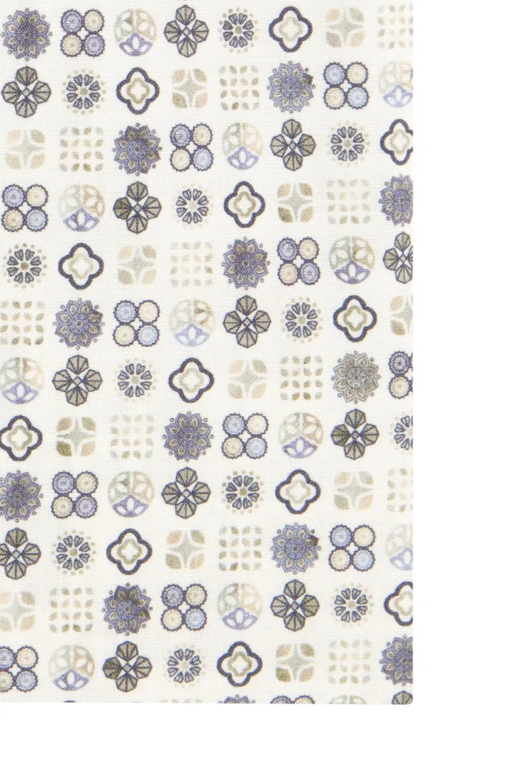 Olymp overhemd beige blauw geprint Luxor Modern Fit