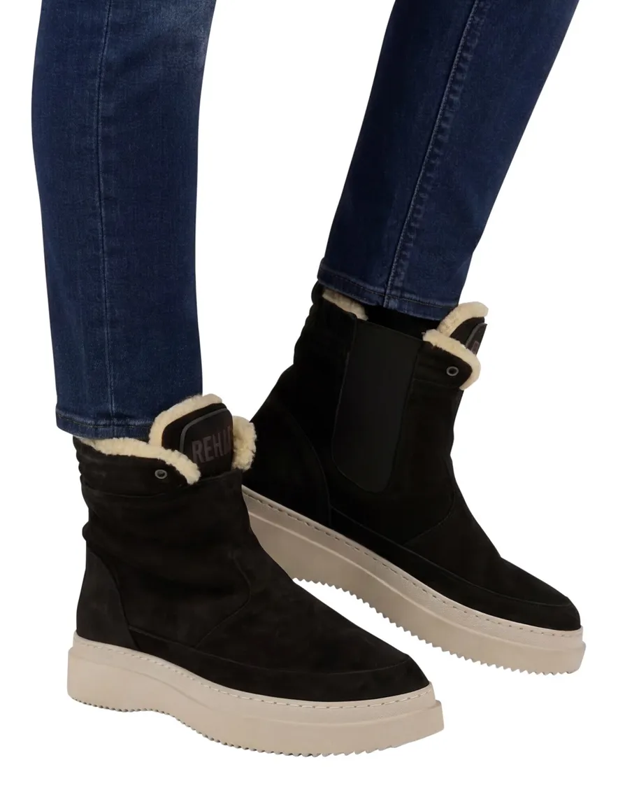 nette schoenen Rehab effen leer donkerblauw