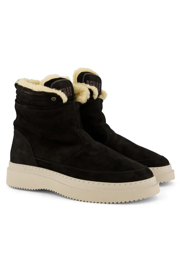nette schoenen Rehab effen leer donkerblauw